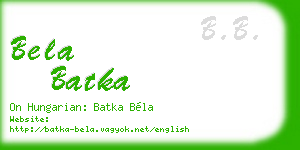 bela batka business card